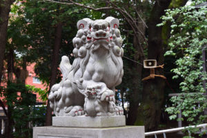 神明氷川神社 狛犬 左