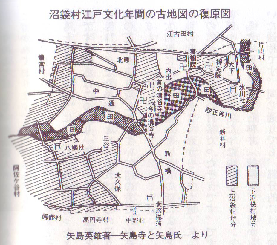 沼袋村江戸文化年間の古地図