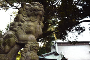 上高田氷川神社　狛犬　吽
